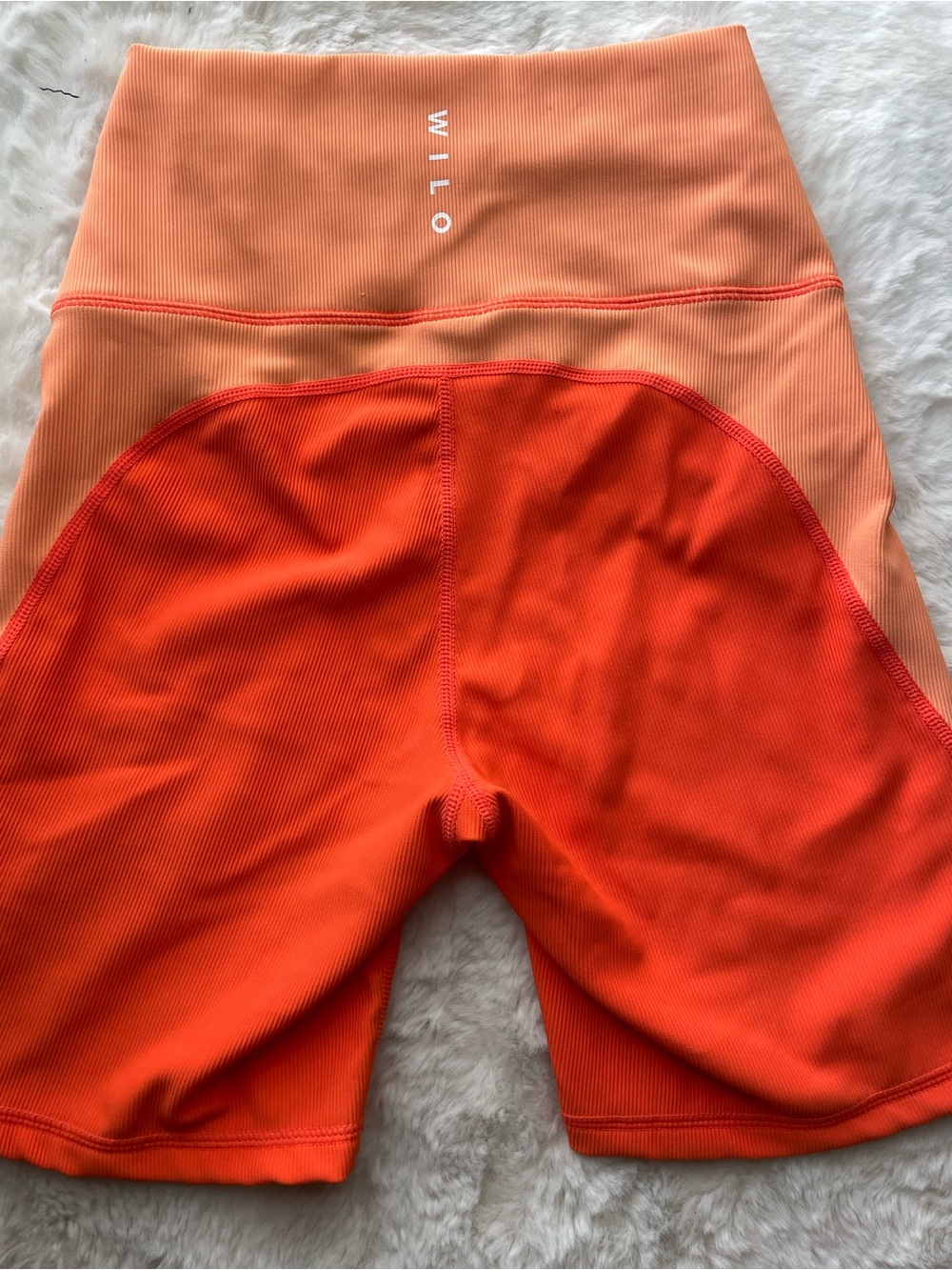 WILO Women's Two-Tone Peach & Orange Bike Shorts